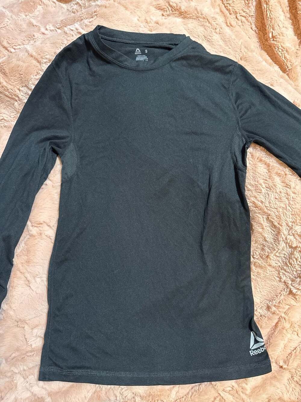 Reebok Men's Performance Underwear Long Sleeve Base Layer Top, Black, Size S